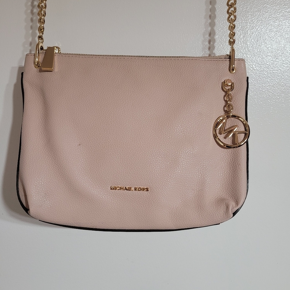 Michael Kors Lillie Pink Pebble Leather Crossbody Women's Handbag - Picture 2 of 10